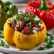 Stuffed Peppers Ground Beef and Rice: Savory and Baked