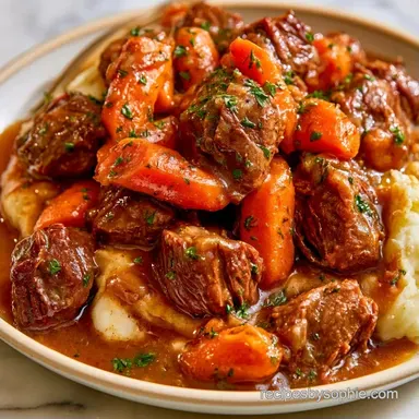 Beef Stew with Mashed Potatoes for 4 Recipe Card