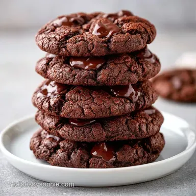 Chewy Double Chocolate Cookies Recipe Card