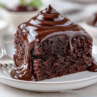 Easy Chocolate Fudge Cake for 12 Servings Recipe Card