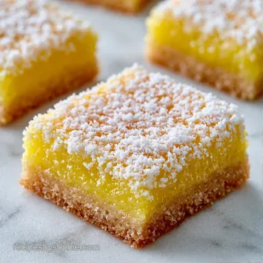 Easy Lemon Dessert Bars for 9 Servings Recipe Card