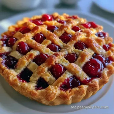 Fathers Day Cherry Pie for 9 Servings Recipe Card