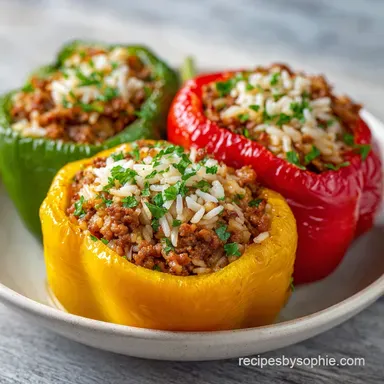 Easy Ground Beef Stuffed Peppers