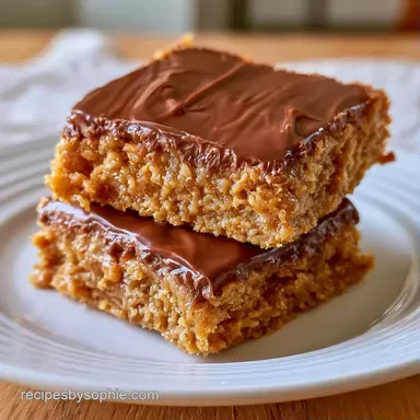 No Bake Peanut Butter Bars for 20 Squares Recipe Card