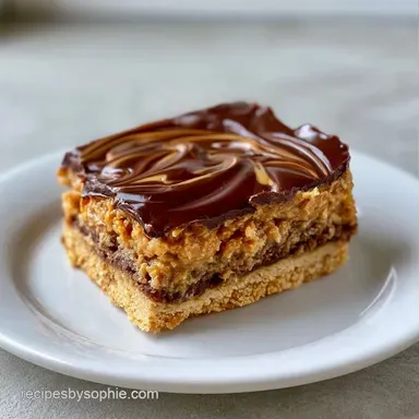 Peanut Butter Chocolate Bars with Crust Recipe Card