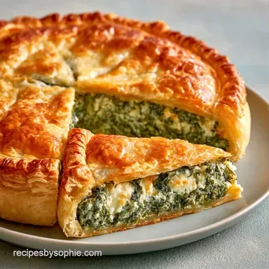 Ricotta Pie Savory With Spinach Recipe Card