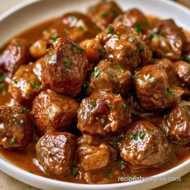 Skillet Beef Tips in 30 Minutes Recipe Card