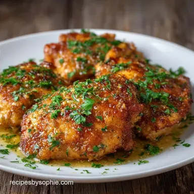 Skillet Garlic Chicken Thighs: Crispy