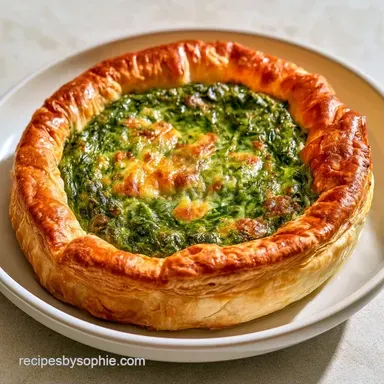 Spinach Ricotta Tart with Puff Pastry Recipe Card