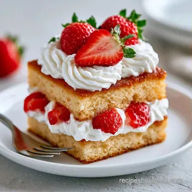 Strawberry Whipped Cream Cake for 12 Recipe Card