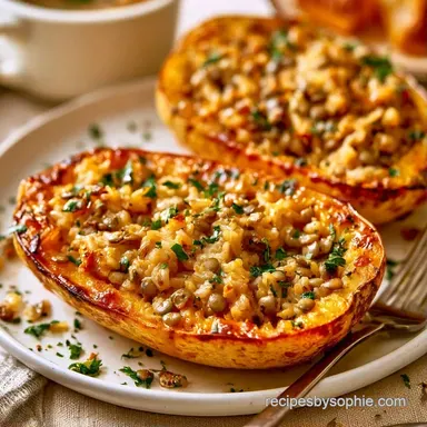 Stuffed Spaghetti Squash with Brown Rice Recipe Card