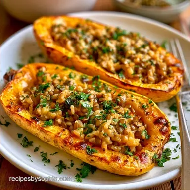 Stuffed Spaghetti Squash with Brown Rice
