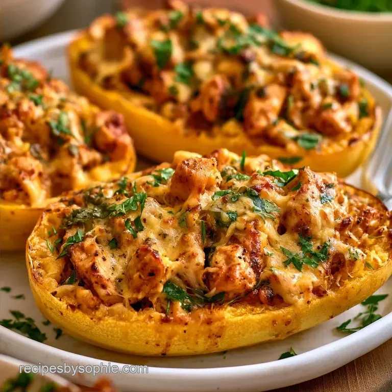 Healthy Baked Chicken Stuffed Spaghetti Squash