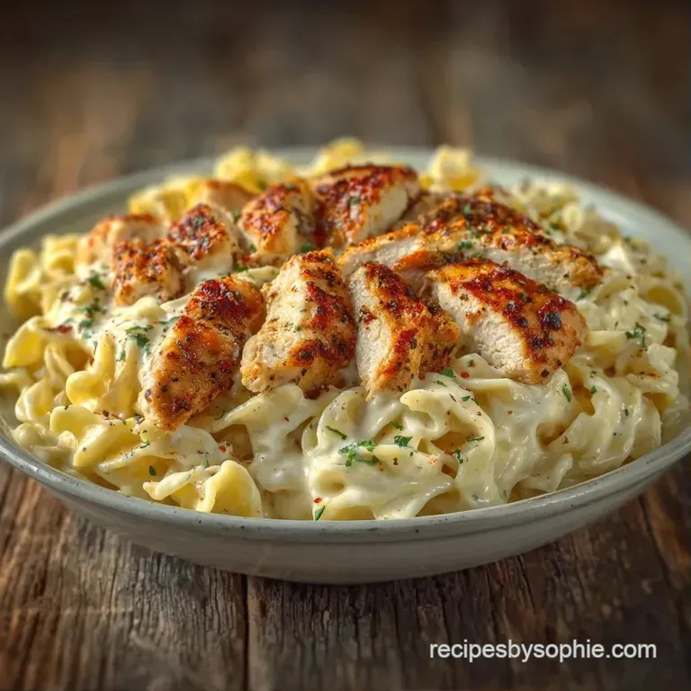Elegantly swirled pasta in a rich white sauce, topped with parmesan shavings and fresh herbs on a matte dark platter.
