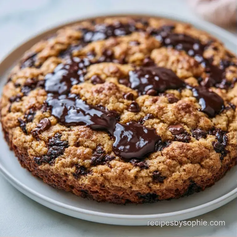 Thick slices of a warm, chewy cookie on a white ceramic plate beside a tall glass of cold, creamy milk.