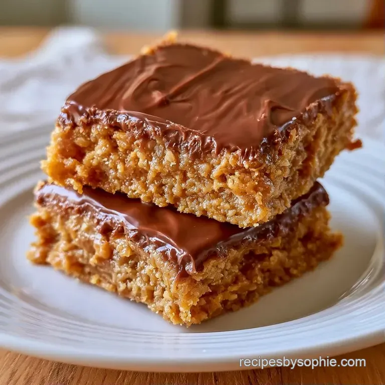 A neat stack of fudge-like squares with a glossy chocolate top and a pinch of sea salt on a dark slate serving board.