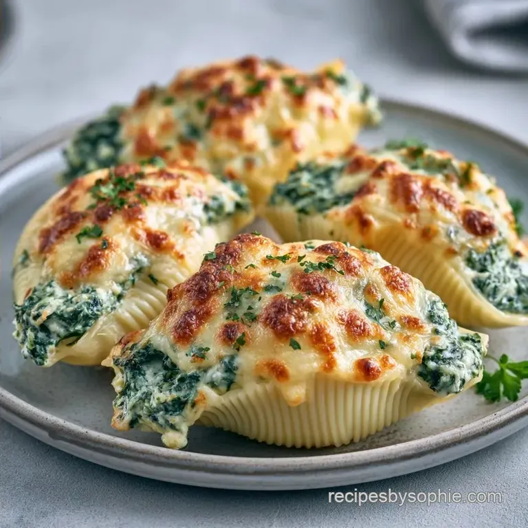 Baked Spinach Ricotta Stuffed Shells
