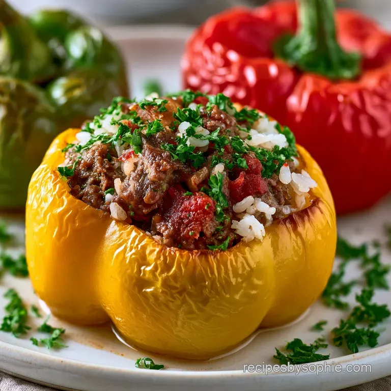Stuffed Peppers Ground Beef and Rice: Savory and Baked