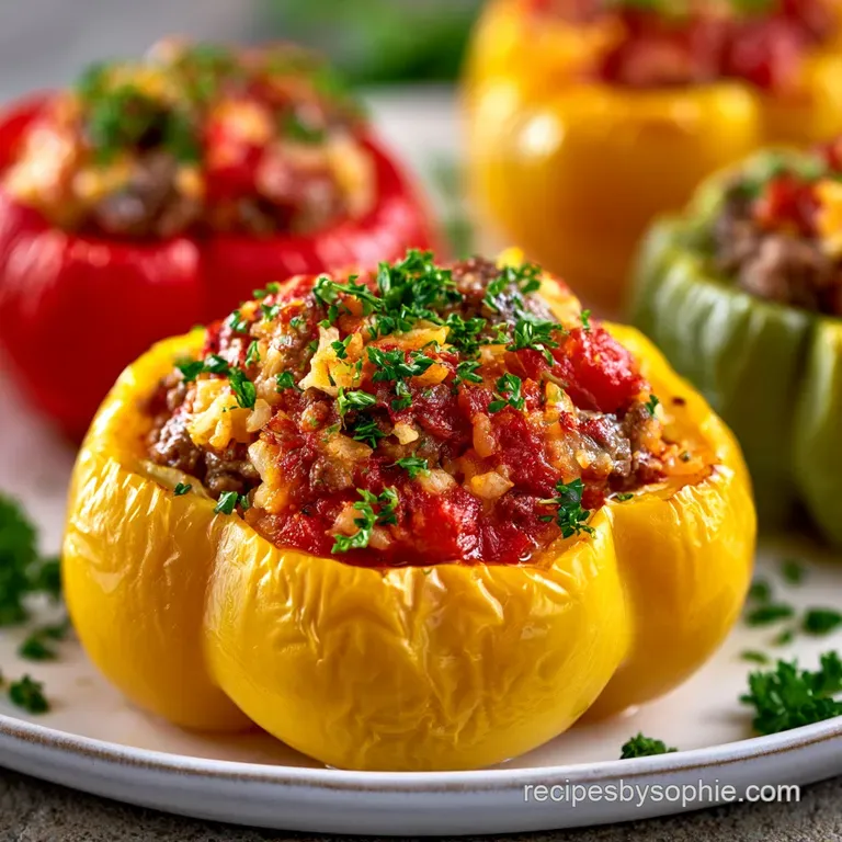 Stuffed Peppers: Ultimate Ground Beef Version