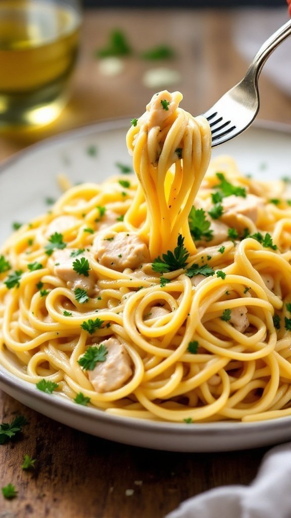 Creamy Garlic Butter Tuna Pasta Recipe