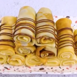 Hazelnut Cream Crêpe Rolls: A Delightful Treat!