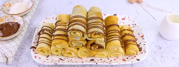 Hazelnut Cream Crêpe Rolls: A Delightful Treat!